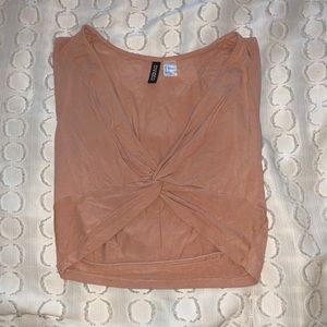 Tan Knot Crop Top